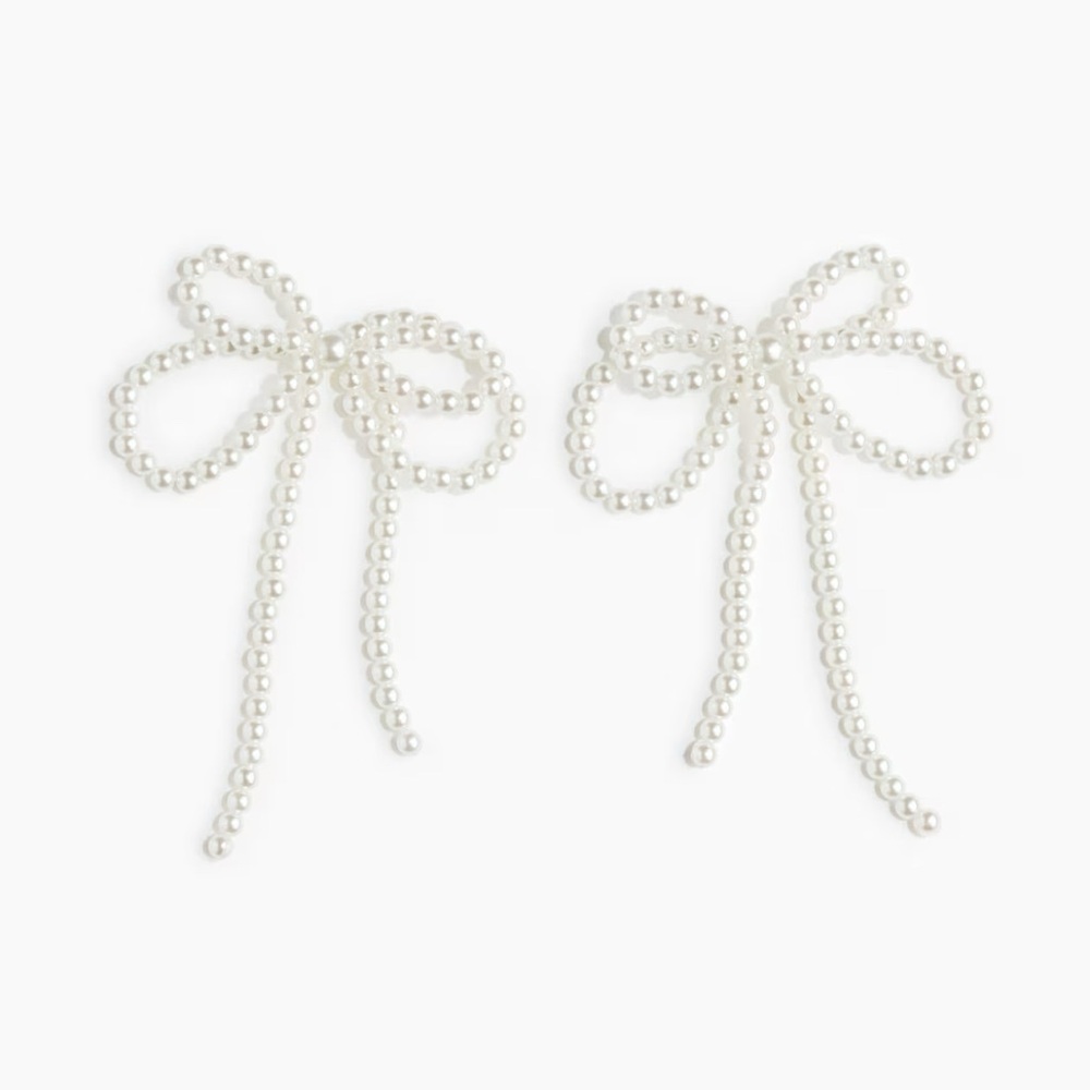 NWT H&M Beaded Bow Shaped Earrings